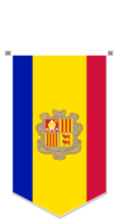 drapeau d'andorre en fanion de football, forme variée. png