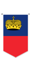 drapeau du liechtenstein en fanion de football, forme variée.