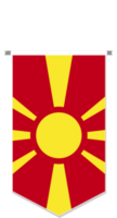 North Macedonia flag in soccer pennant, various shape. png