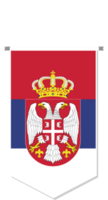 bandera serbia en banderín de fútbol, varias formas. png