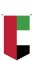 bandeira dos emirados árabes unidos em flâmula de futebol, várias formas. png