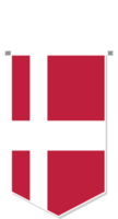 Denmark flag in soccer pennant, various shape. png