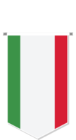 bandera de italia en banderín de fútbol, varias formas.