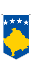 Kosovo flag in soccer pennant, various shape. png