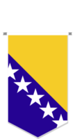 Bosnia and Herzegovina flag in soccer pennant, various shape. png