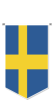 Sweden flag in soccer pennant, various shape. png