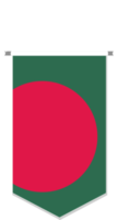 Bangladesh flag in soccer pennant, various shape. png