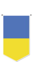 Ukraine flag in soccer pennant, various shape. png