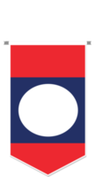 Laos flag in soccer pennant, various shape. png