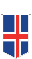 Iceland flag in soccer pennant, various shape. png