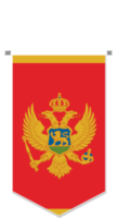 bandeira de montenegro em galhardete de futebol, várias formas. png