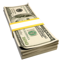 stack of dollars isolated png