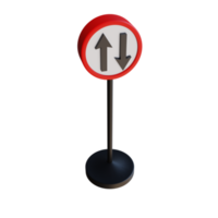 Panneau de signalisation d'illustration de rendu 3d png