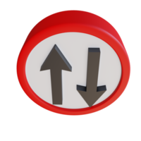 Panneau de signalisation d'illustration de rendu 3d png