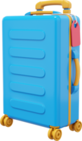 Multicolored suitcase. PNG transparent background. Travel luggage. 3d rendering.