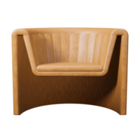 sillón moderno de madera sofá asiento de madera representación 3d diseño interior moderno para sala de estar png