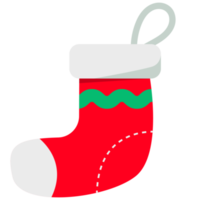 Christmas sock for gifts in red color. png