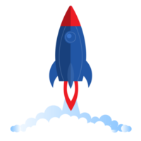 Rocket ship in a flat style png