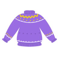 Multicolored warm sweater. Clothing for winter holidays, New Year or Christmas style png