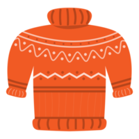 Multicolored warm sweater. Clothing for winter holidays, New Year or Christmas style png