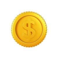 3D Coin on white background. Business, finance and investment photo