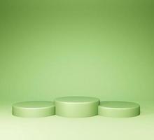 3D Podium backdrop. Blank product shelf standing backdrop. Green concept photo