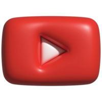 icono de logotipo de redes sociales 3d de youtube png