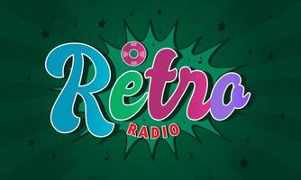 Retro radio, vintage editable 70s and 80s, Retro and classic text style vector