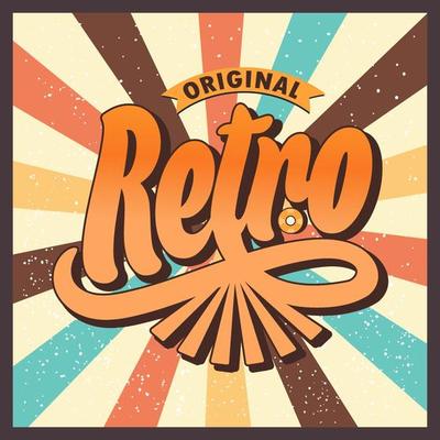 Retro radio, vintage text editable 70s and 80s, Retro and classic text style