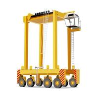 Straddle carrier or straddle truck isolated on the white background. Freight-carrying vehicle vector illustration