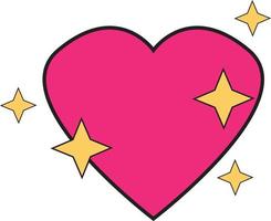 sparkling heart love emoji icon on white background. iphone shine heart emoji sign. pink heart emoji. flat style.