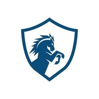 logotipo de icono de escudo de caballo abstracto vector