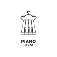 logotipo de icono de percha de combinación de piano. vector