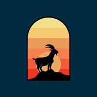 goat logo design inspiration vector illustration for emblem,symbol,sign or etc.