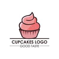 logo de panadería de cup cakes abstractos, plantilla de diseño vector