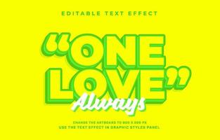 One love text effect vector