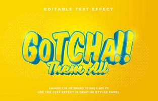 efecto de texto gotcha vector