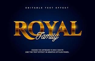 Gold royal family editable text effect template vector