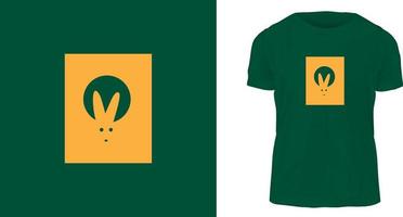 t shirt design template, moon rabbit vector