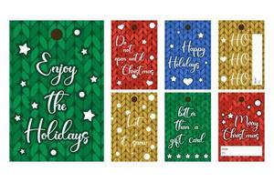 Enjoy the holidays and Merry Christmas gift labels cut file. DIY packaing tags to print for stocking suffer. Winter sale poster. vector
