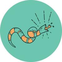 icon of a tattoo style hissing snake vector