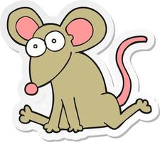 sticker of a cartoon mouse vector