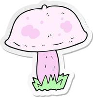 sticker of a cartoon mushroom vector