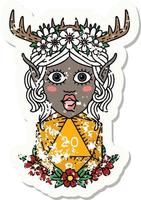 Retro Tattoo Style elf druid character face vector