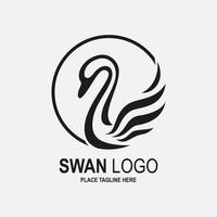 Swan icon and logo. vector illustration