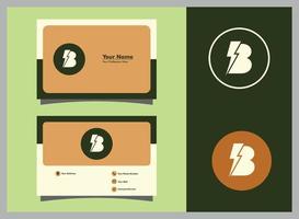Clean business card and letter B logo design vector