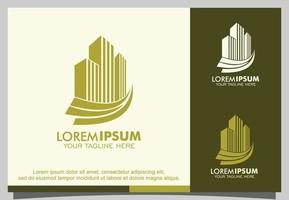 Modern building logo design vector