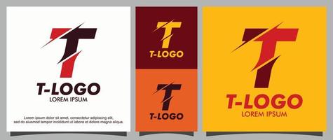 plantilla de diseño de logotipo de letra t moderna vector