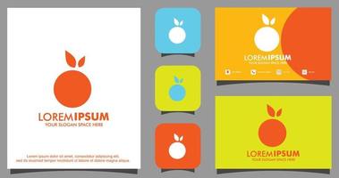 Orange fruit logo design template vector