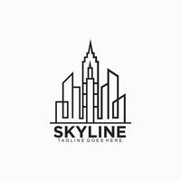 City skyline logo design vector with line concept